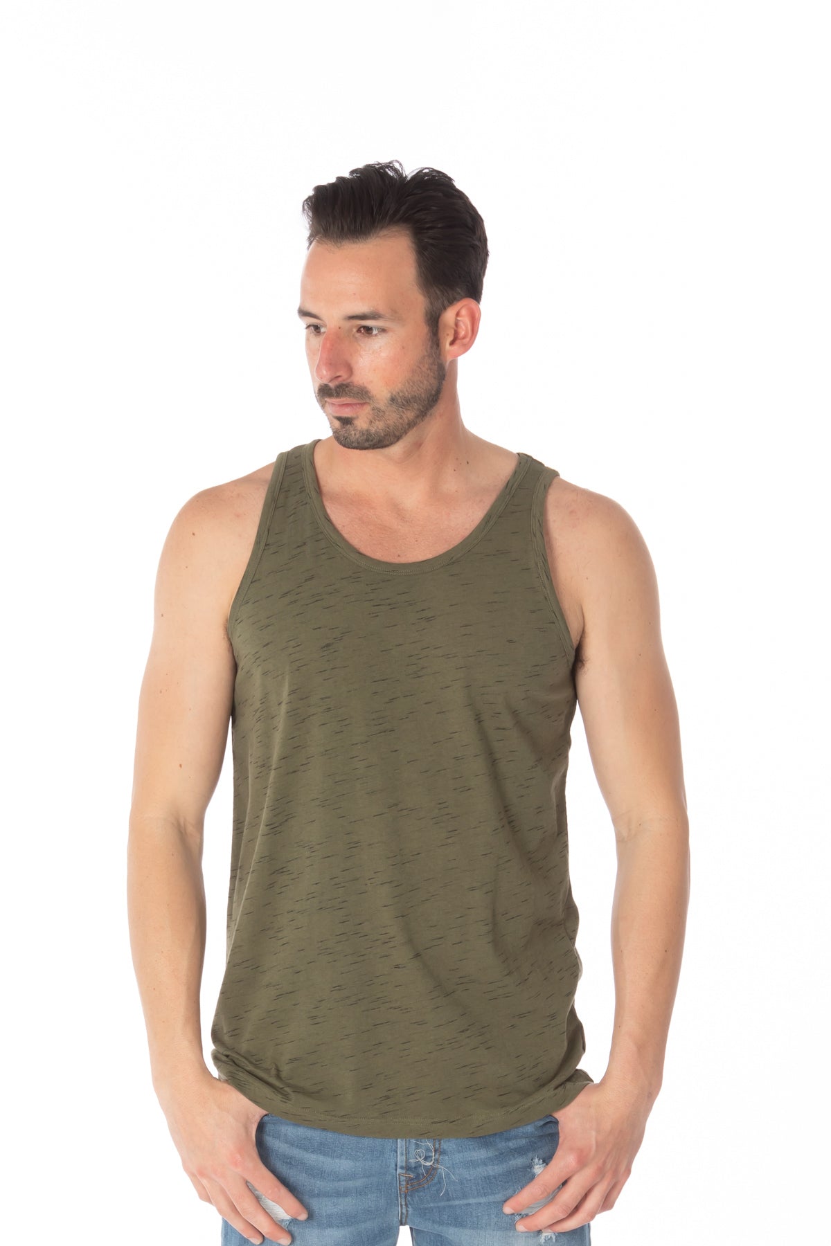 Hawks Bay - Premium Cotton Tank Top -#OLIVE