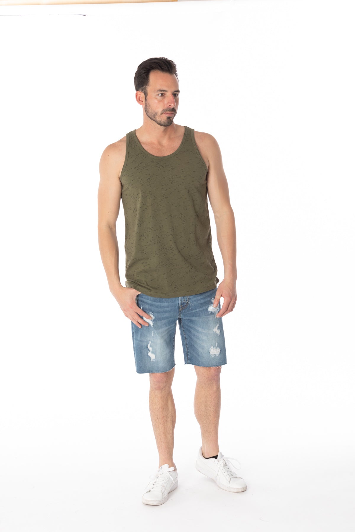 Hawks Bay - Premium Cotton Tank Top -#OLIVE