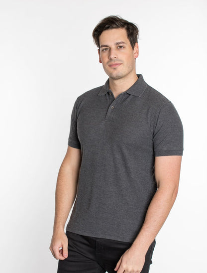 Hawks Bay Burn Out Pique Polo - #Black