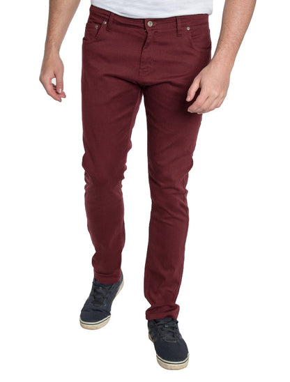 SKINNY STRETCH TWILL JEANS #BURGUNDY
