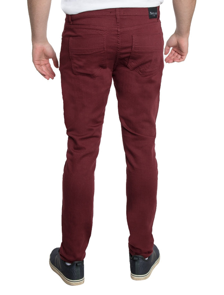 SKINNY STRETCH TWILL JEANS #BURGUNDY