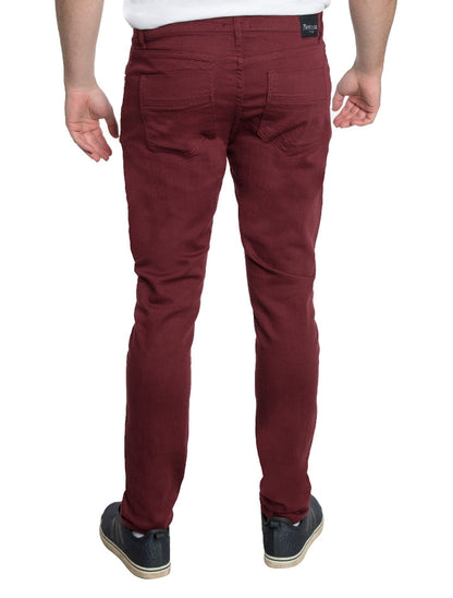 SKINNY STRETCH TWILL JEANS #BURGUNDY