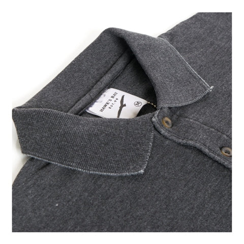 Hawks Bay Burn Out Pique Polo - #Black